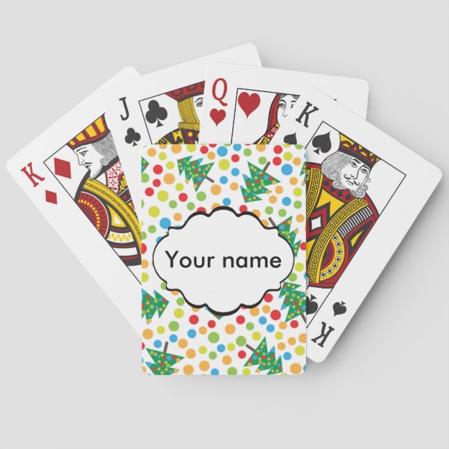 Baraja De Cartas patrón de árboles de Navidad (Reverso)