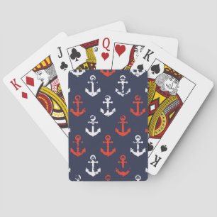 Baraja De Cartas Patrón De Armada Azul Y Blanco Rojo