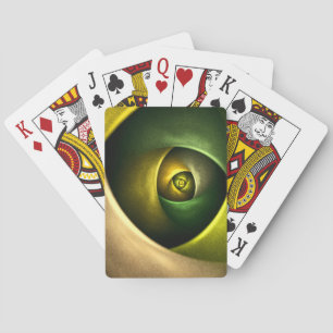 Baraja De Cartas Patrón De Arte Abstracto Verde Floral Moderno De S