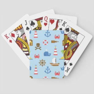 Baraja De Cartas Patrón de arte en el mar Pixel