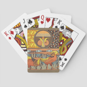 Baraja De Cartas Patrón de ave de la naturaleza Art Nouveau francés