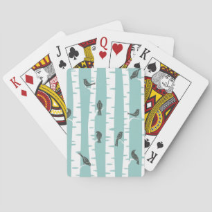 Baraja De Cartas Patrón de aves y árboles