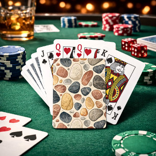Baraja De Cartas Patrón de Baldosa de Guijarro en Tonos Terrosos