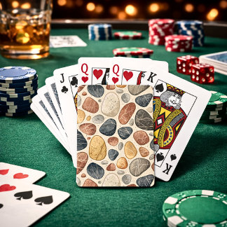 Baraja De Cartas Patrón de Baldosa de Guijarro en Tonos Terrosos