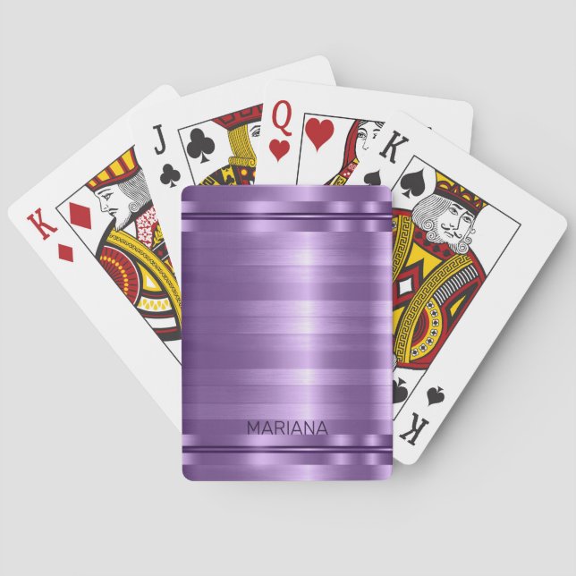 Baraja De Cartas Patrón de bandas de lavanda (Reverso)
