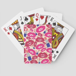 Baraja De Cartas Patrón de besos de lápiz labial