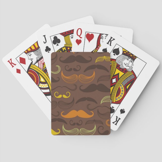 Baraja De Cartas Patrón de bigote, estilo retro 5 (Reverso)