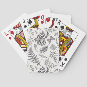 Baraja De Cartas Patrón de botánica y mariposa de época