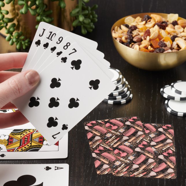 Baraja De Cartas Patrón de brillo de cosméticos rosa  (In Situ)
