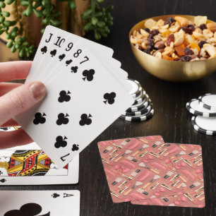 Baraja De Cartas Patrón de brillo de cosméticos rosa