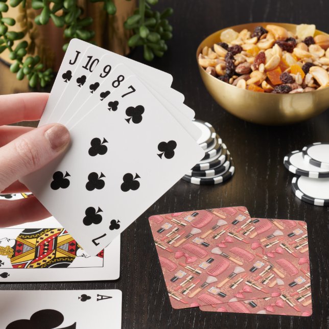 Baraja De Cartas Patrón de brillo de cosméticos rosa (In Situ)