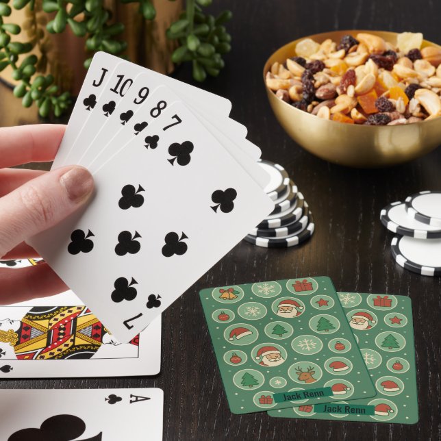 Baraja De Cartas Patrón de Burbujas de Navidad (In Situ)