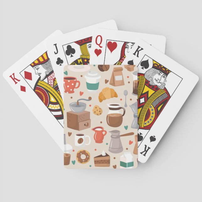 Baraja De Cartas Patrón de café (Reverso)