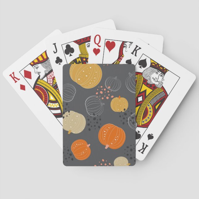 Baraja De Cartas Patrón de calabaza (Reverso)