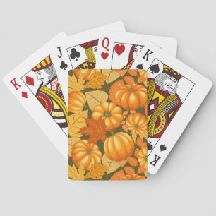 Baraja De Cartas Patrón de calabazas de Halloween en temporada de o
