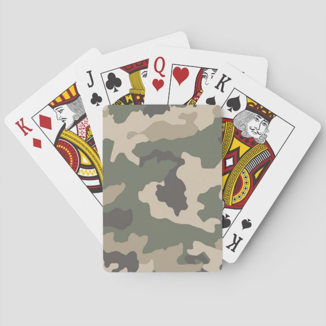 Baraja De Cartas Patrón de Camo Verde (Reverso)