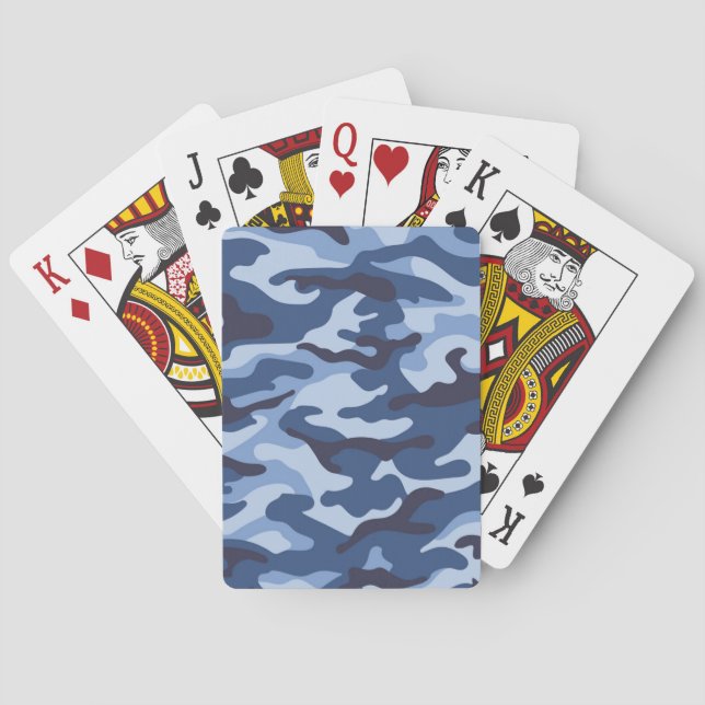 Baraja De Cartas Patrón de camuflaje azul oscuro (Reverso)