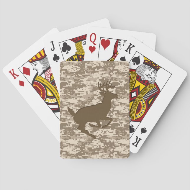 Baraja De Cartas Patrón de Camuflaje Digital Deer Camo del Deer (Reverso)