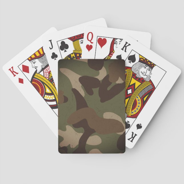Baraja De Cartas Patrón de camuflaje militar clásico (Reverso)