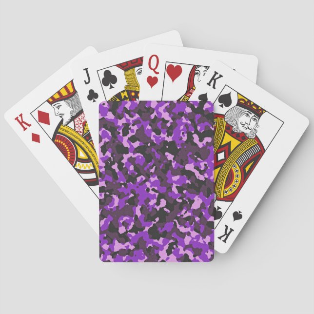 Baraja De Cartas Patrón de camuflaje morado (Reverso)