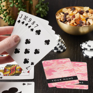 Baraja De Cartas Patrón de camuflaje rosado, nombre, personalizació