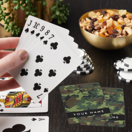 Baraja De Cartas Patrón de camuflaje verde, nombre, personalización