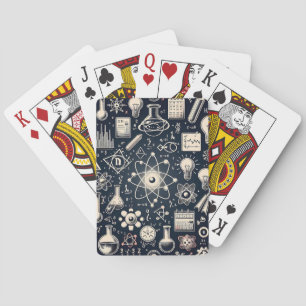 Baraja De Cartas Patrón de ciencia vintage: ilustraciones atómicas