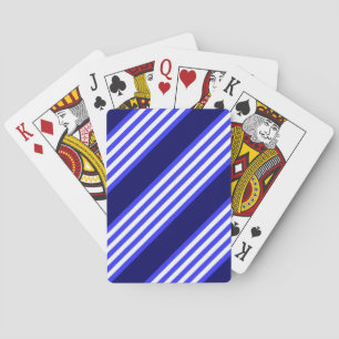 Baraja De Cartas Patrón de cinco rayas azul y blanco