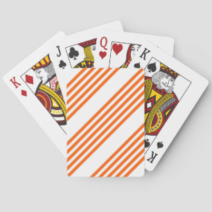 Baraja De Cartas patrón de cinco rayas blanco y naranja