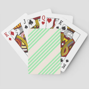 Baraja De Cartas Patrón de cinco rayas verde y beige