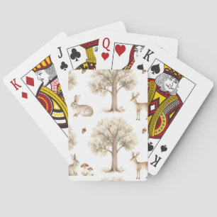 Baraja De Cartas Patrón de conejo y ciervo del bosque
