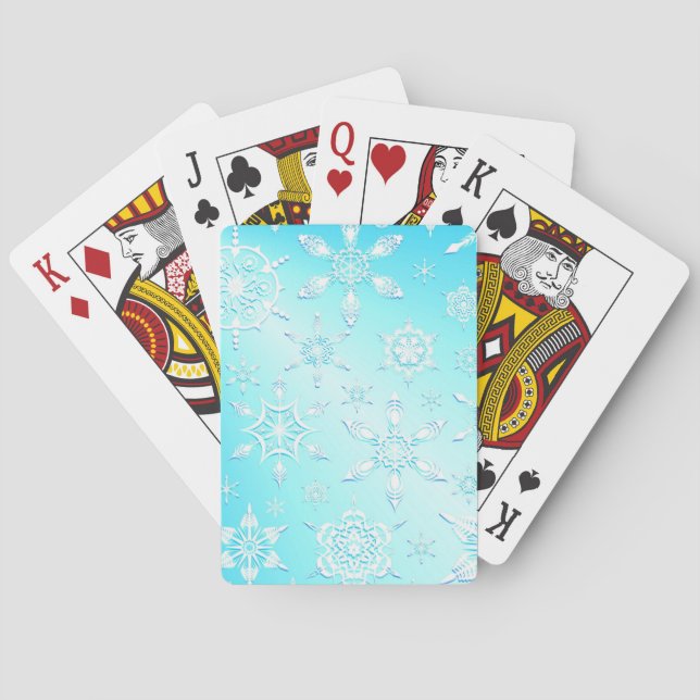 Baraja De Cartas Patrón de copos de nieve de cristal (Reverso)