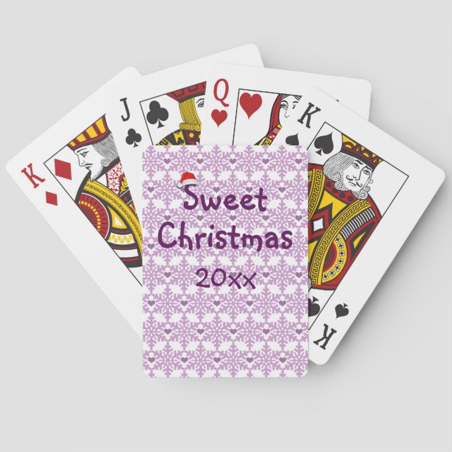 Baraja De Cartas Patrón de copos de nieve para Navidades dulces (Reverso)