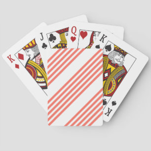 Baraja De Cartas Patrón de coral vivo y cinco rayas blancas