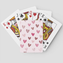Baraja De Cartas Patrón de Corazón Rosa Lindo – Diseño Romántico y