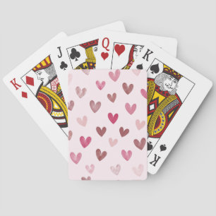 Baraja De Cartas Patrón de Corazón Rosa Lindo – Diseño Romántico y 