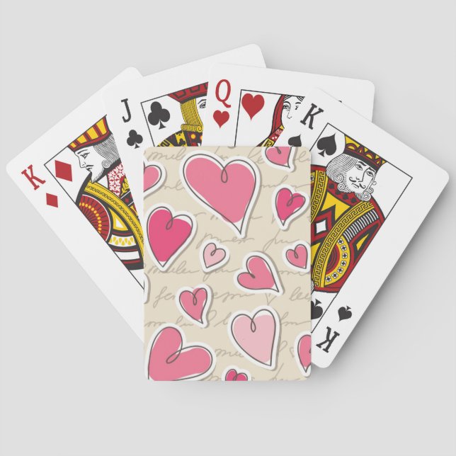 Baraja De Cartas Patrón de corazones (Reverso)