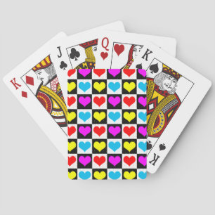 Baraja De Cartas Patrón de Corazones Coloridos y Controlados