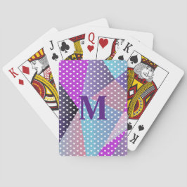 Baraja De Cartas Patrón de Corazones Geométricos Púrpura Gradiente 