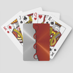Baraja De Cartas Patrón de corte metálico sin acero rojo plateado