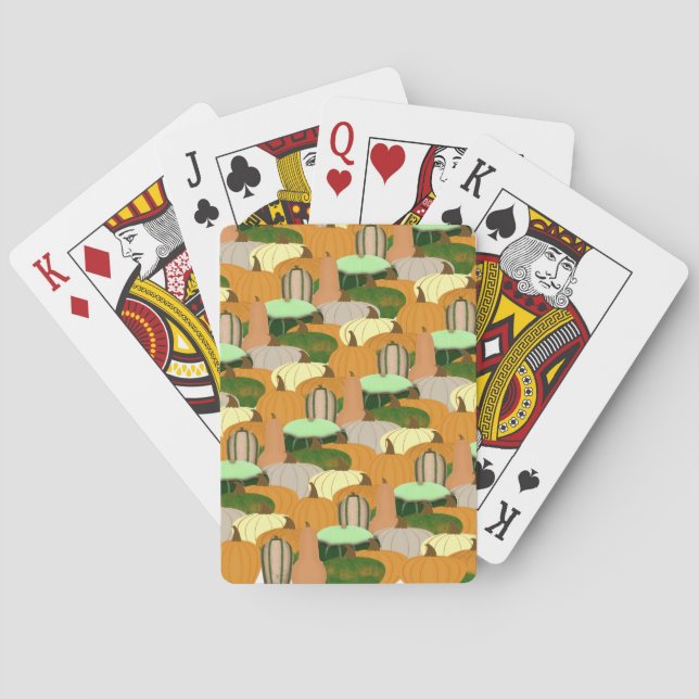Baraja De Cartas Patrón de cosecha Esquash otoñal (Reverso)