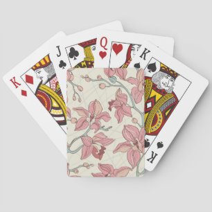 Baraja De Cartas Patrón de cosecha orquídea: Papel elegante