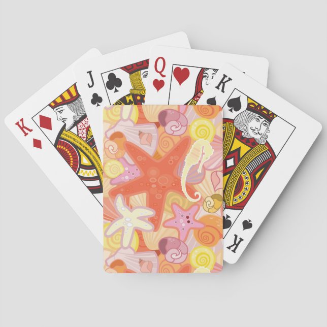 Baraja De Cartas Patrón de creatura del mar Pastel (Reverso)