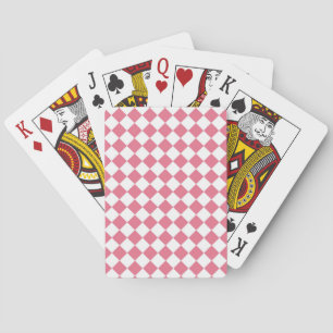 Baraja De Cartas Patrón de cuadros de diamante rosa blanco