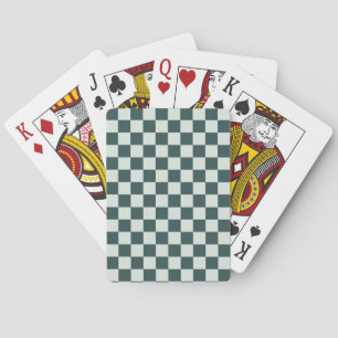 Baraja De Cartas Patrón de cuadros de musgo verde bosque