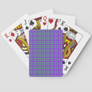 Baraja De Cartas Patrón de Cuadros Verde Púrpura