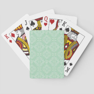 Baraja De Cartas Patrón de damasco verde