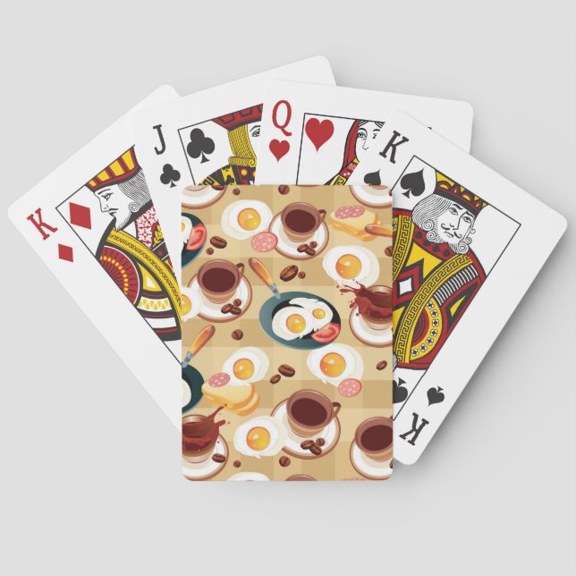 Baraja De Cartas Patrón de desayuno 3 (Reverso)