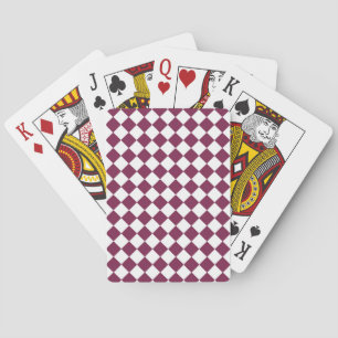 Baraja De Cartas Patrón de diamante de cuadros blancos de Borgoña