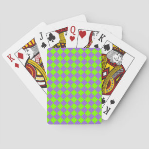 Baraja De Cartas Patrón de diamante de cuadros púrpura verde